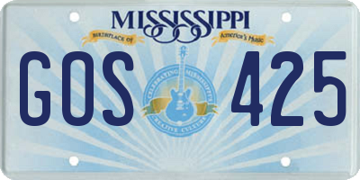 MS license plate GOS425