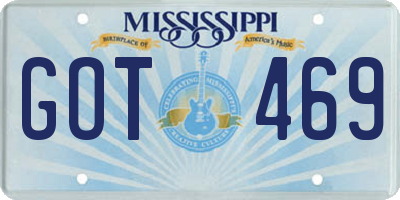 MS license plate GOT469