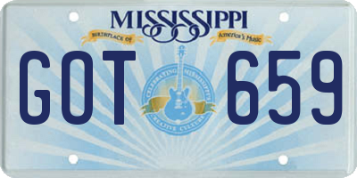 MS license plate GOT659