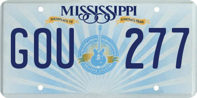 MS license plate GOU277