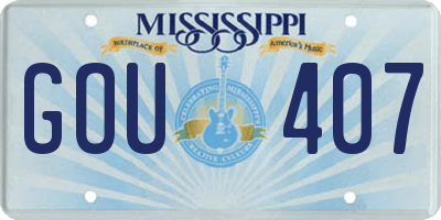 MS license plate GOU407