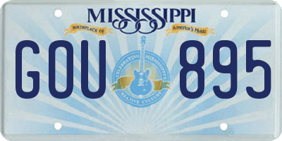 MS license plate GOU895