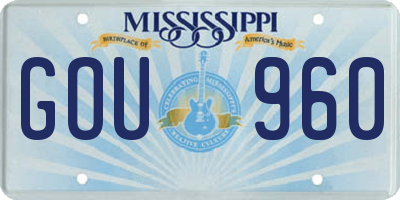 MS license plate GOU960