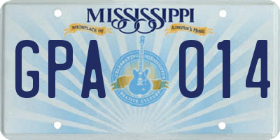 MS license plate GPA014