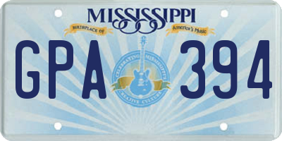 MS license plate GPA394