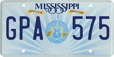 MS license plate GPA575