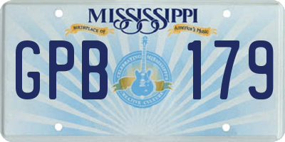 MS license plate GPB179
