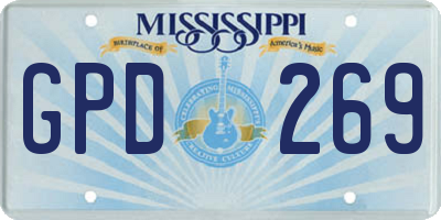 MS license plate GPD269