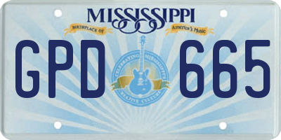 MS license plate GPD665