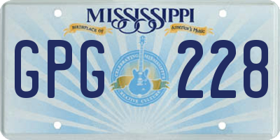 MS license plate GPG228