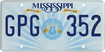 MS license plate GPG352