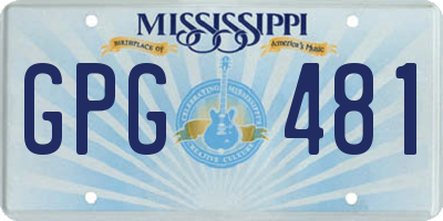 MS license plate GPG481
