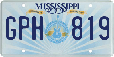 MS license plate GPH819