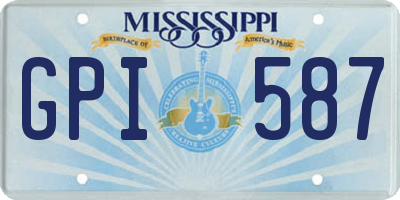 MS license plate GPI587