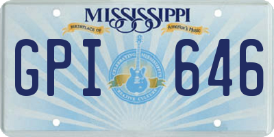 MS license plate GPI646
