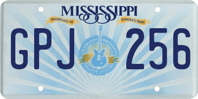 MS license plate GPJ256