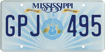MS license plate GPJ495