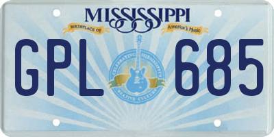 MS license plate GPL685