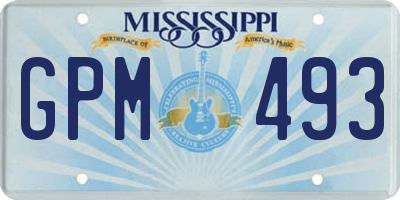 MS license plate GPM493