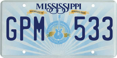 MS license plate GPM533