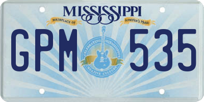 MS license plate GPM535