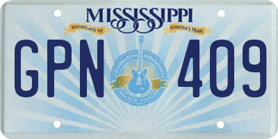 MS license plate GPN409