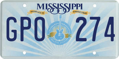 MS license plate GPO274