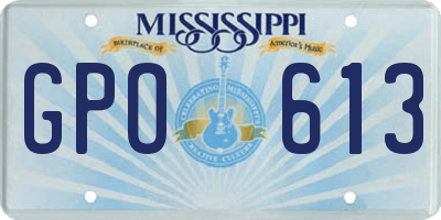 MS license plate GPO613