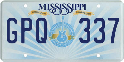 MS license plate GPQ337