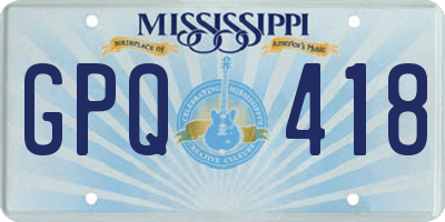 MS license plate GPQ418