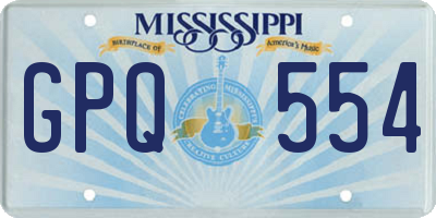 MS license plate GPQ554