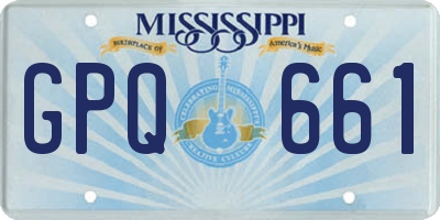 MS license plate GPQ661