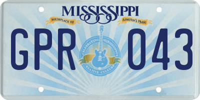 MS license plate GPR043