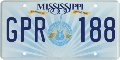 MS license plate GPR188