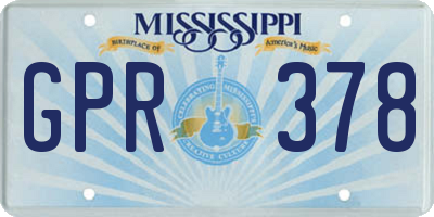 MS license plate GPR378
