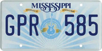 MS license plate GPR585