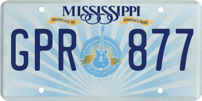 MS license plate GPR877