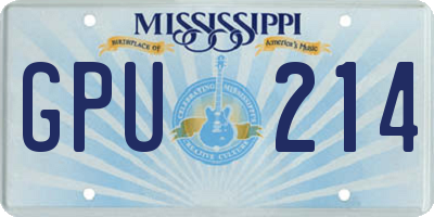 MS license plate GPU214
