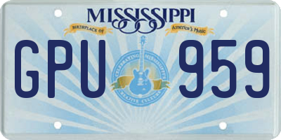 MS license plate GPU959