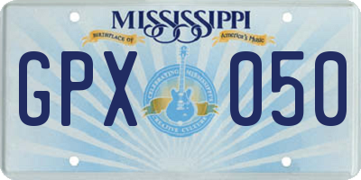 MS license plate GPX050