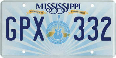 MS license plate GPX332