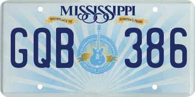 MS license plate GQB386