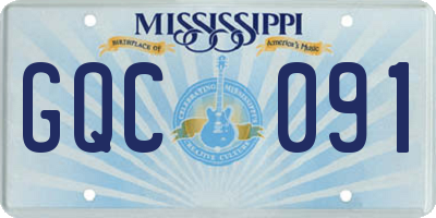 MS license plate GQC091