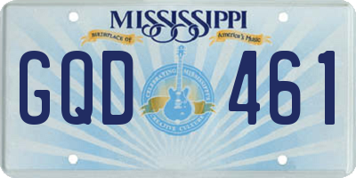 MS license plate GQD461