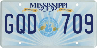 MS license plate GQD709
