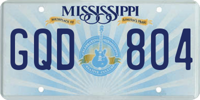 MS license plate GQD804