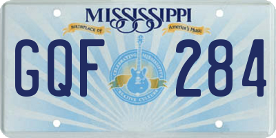 MS license plate GQF284