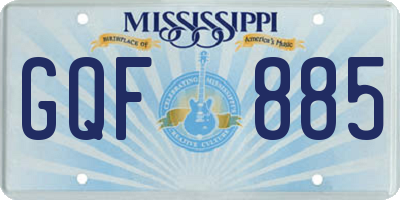 MS license plate GQF885