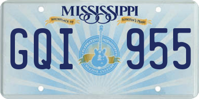 MS license plate GQI955