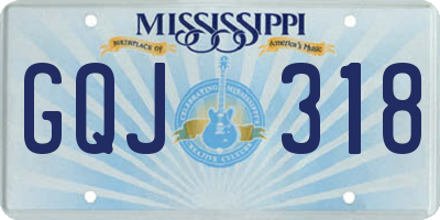 MS license plate GQJ318